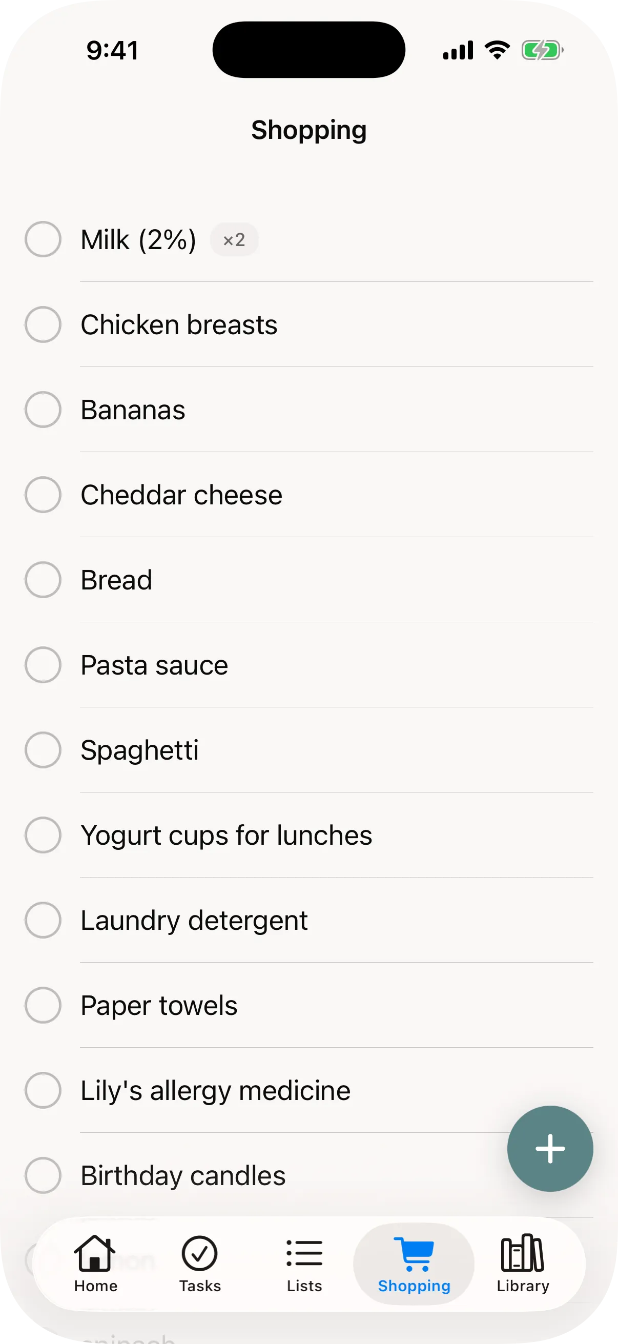 Shopping list